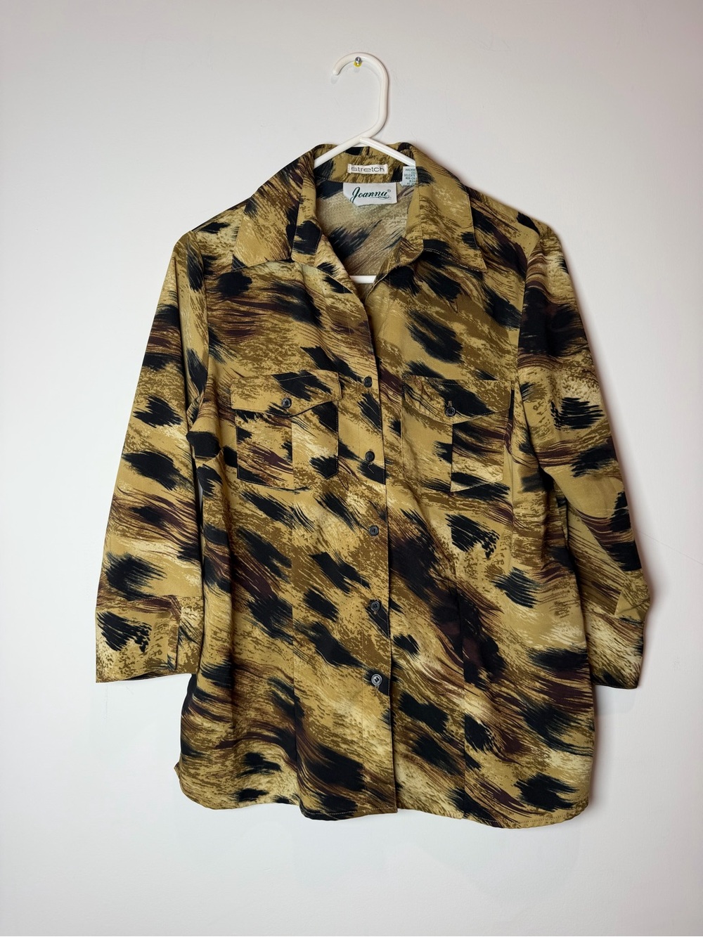 Vintage Joanna Brushstroke Button-Front Blouse Women’s Small